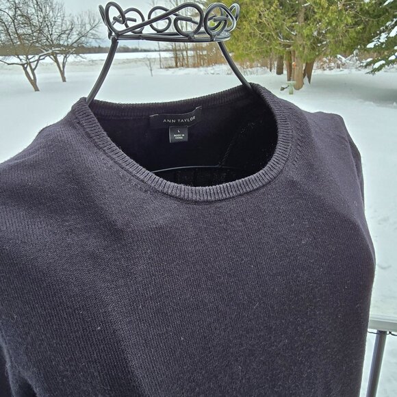 Ann Taylor Black Sweater, size Large, EUC - Picture 2 of 7